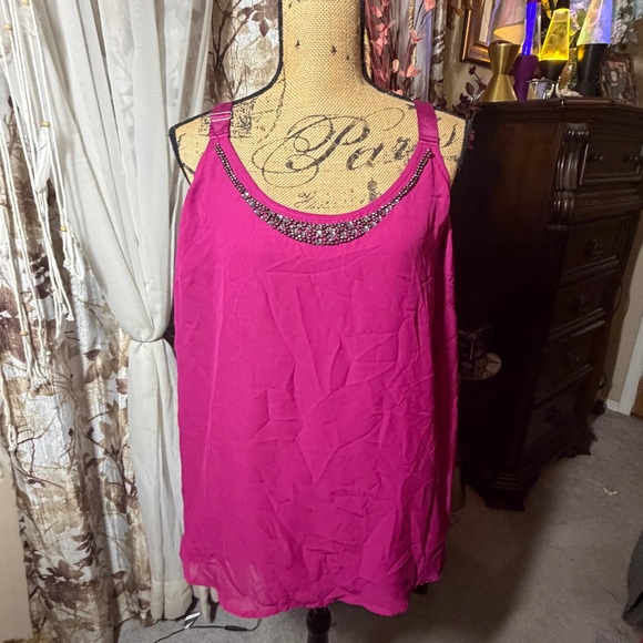 Lane Bryant Fuchsia Embellished Tank Top - Picture 3 of 5